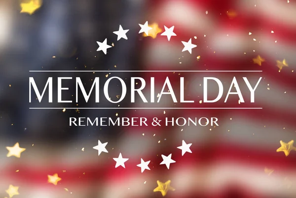 American flag with the text Memorial day. — Stock Photo, Image