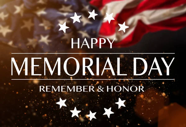 American flag with the text Memorial day. — Stock Photo, Image