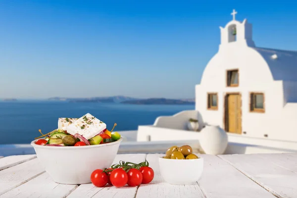 Greek food background. Traditional different greek dishes. — Stock Photo, Image