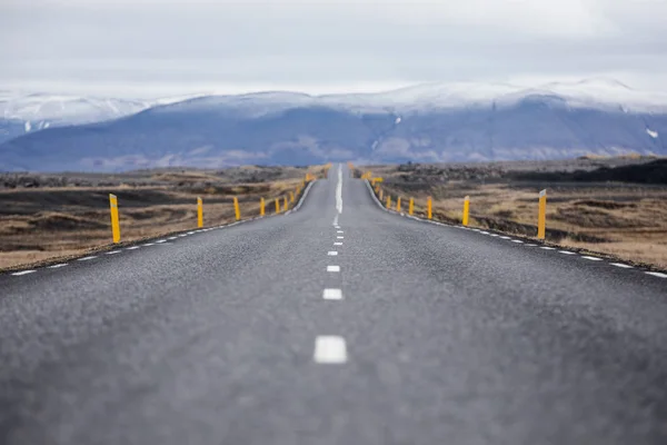 Travel to Iceland. Typical Icelandic landscape with Ring Road. — Stock Photo, Image