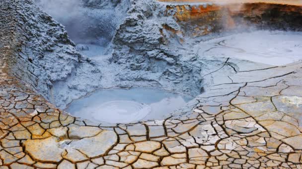 Sulfur hot springs, north Iceland, Europe. — Stock Video