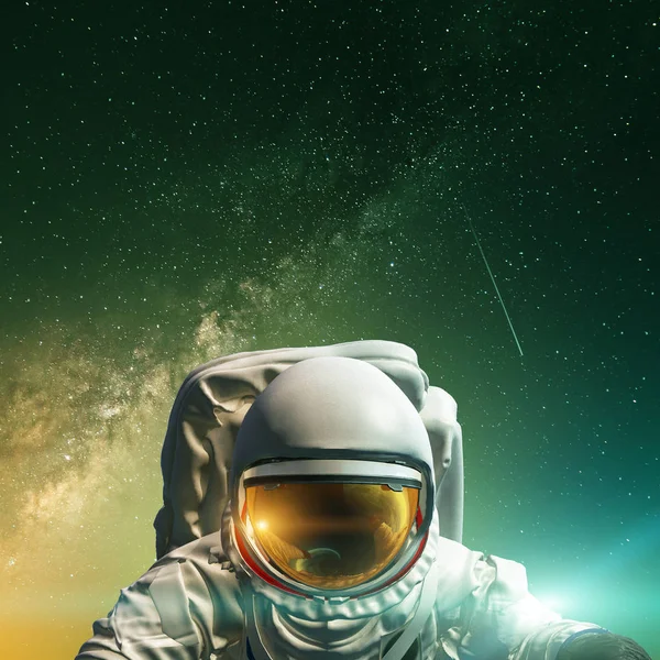 Evreni insan ırkı tarafından fethetme kavramı. Bu görüntünün elementleri NASA tarafından desteklenmektedir