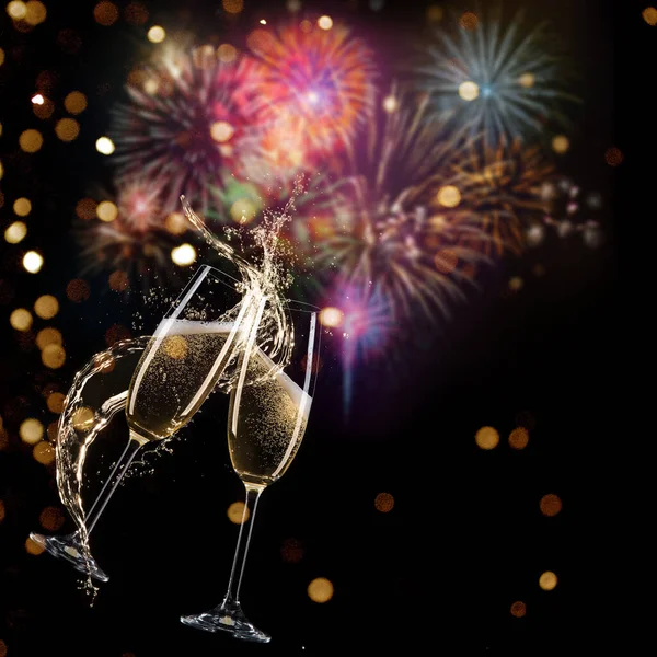 Glasses of champagne, celebration theme. — Stock Photo, Image