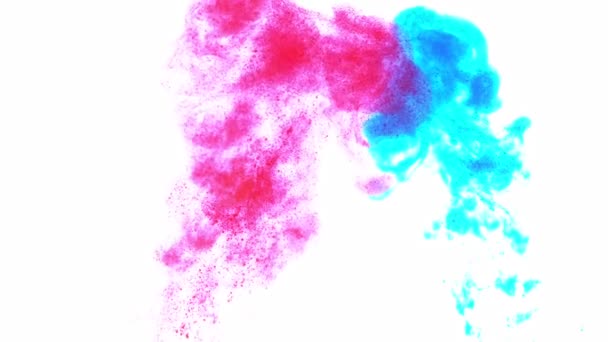 Abstract kleurrijke vloeibare inkt gieten, super slow motion — Stockvideo