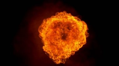 Yangın patlaması, yüksek hızlı kamerada 1000fps hızla çekiliyor.,