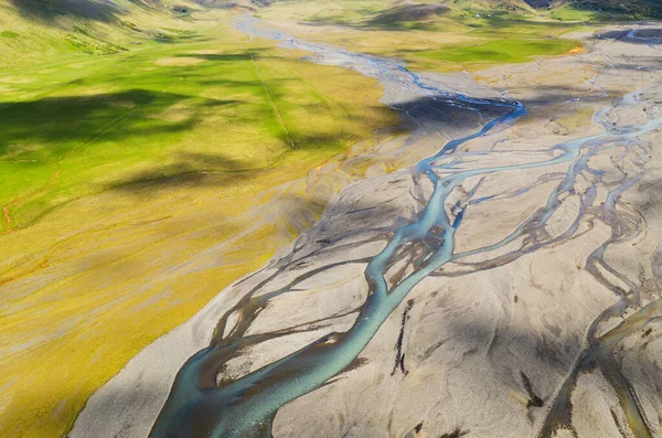 Вид с воздуха на речную систему Исландии. — стоковое фото