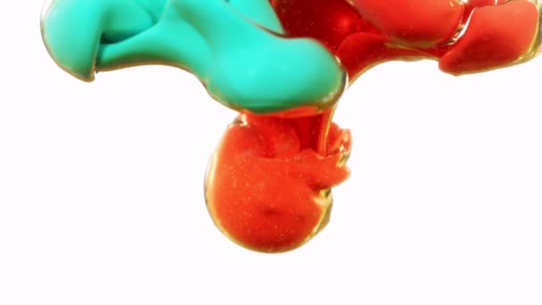 Vertido líquido colorido abstracto, cámara súper lenta — Vídeos de Stock