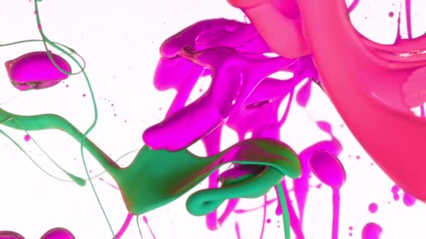 Abstract kleurrijk vloeibaar gieten, super slow motion — Stockvideo