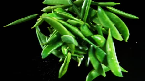 Super Slow Motion Shot of Flying Green Peas — Vídeo de Stock