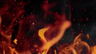 Alevler, kıvılcımlarla, yüksek hızlı kamerayla, 300 fite ateş ediyor.,