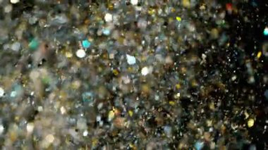 Soyut altın ışıklar parlak sanat arka planı 4k, süper yavaş çekim