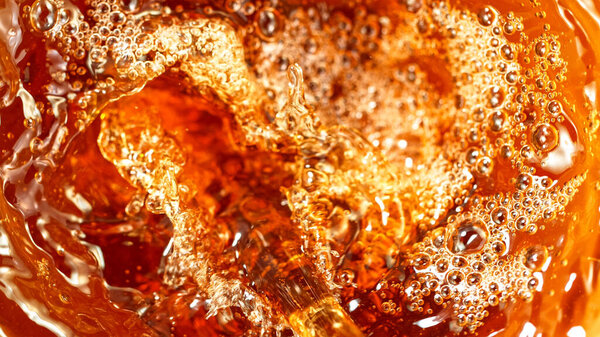 Beer close-up, abstract top down background