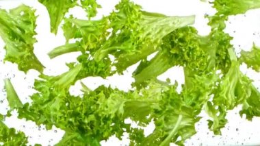 Uçan Taze Sebzelerin Süper Yavaş Çekimi 1000fps.