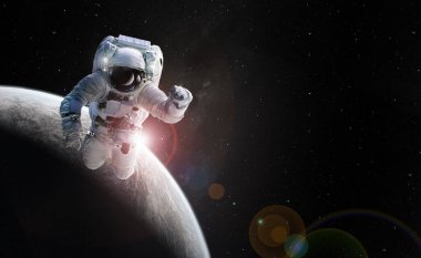 Evreni insan ırkı tarafından fethetme kavramı. Bu görüntünün elementleri NASA tarafından desteklenmektedir