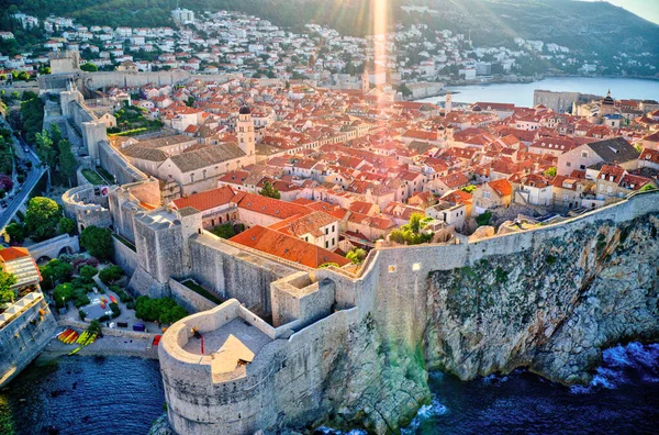 Аэросъемка старого города Дубровника — стоковое фото