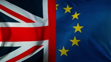 Büyük Britanya Bayrak Dalgası 'nın yakınında. Brexit Kavramı. GB Bayrağı Rüzgarda Kanat çırpıyor.