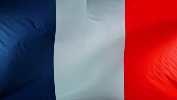 Chiudere la bandiera della Francia sventolando. Francia Banner Flaping in Wind. — Video Stock