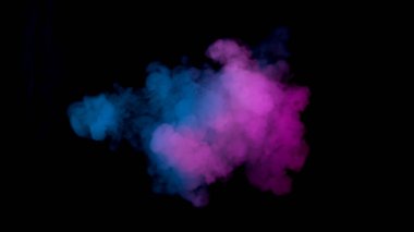 Atmosferik duman, soyut neon rengi arkaplan, yakın plan.