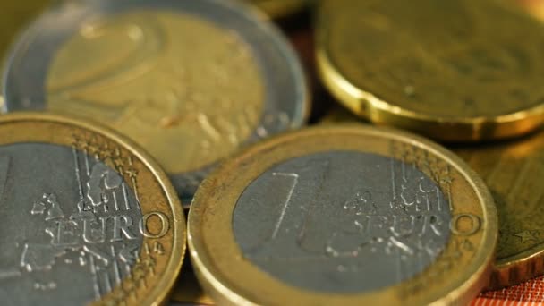 Euro Coins Para Yığını Hesap Finans Banka Kavramı — Stok video