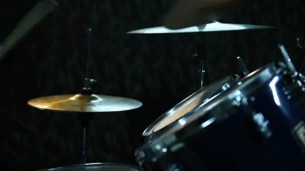 Drummer Drumming Drums Close — Stockvideo