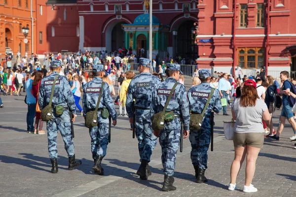 Moscow Russia June 2018 Police Riot Police Keeping Order Red — Stock Photo, Image