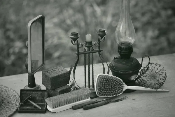 Still Life Του Vintage Στοιχεία Αντικείμενα Της Αρχαιότητας Ρετρό Στυλ — Φωτογραφία Αρχείου