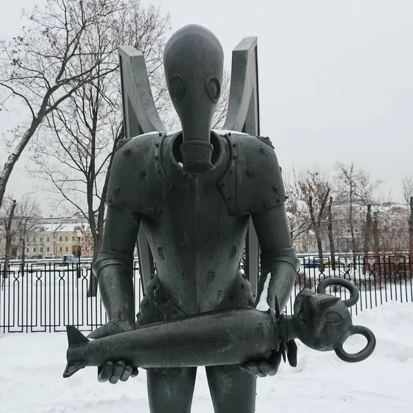 Moskwa Rosja Lut 2019 Dzieci Ofiarami Osób Dorosłych Kompozycja Rzeźbiarska — Zdjęcie stockowe