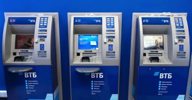 Moskova, Rusya - 01 Ocak 2019: Vtb Bank Atm'leri