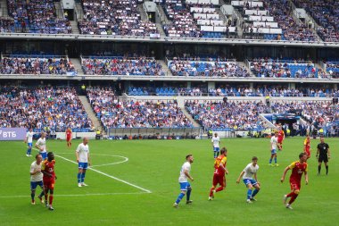 Moskova, Rusya - 26 Mayıs 2019: Vtb arena. Moskova'daki Dinamo Stadyumu'nun açılış maçı. Dinamo Moskova rakip Arsenal Tula