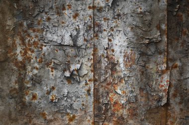 Taş, metal, soyulmuş boya ve pasın güzel arka plan dokusu. Birden fazla pozlama, grunge biçiminde sanat arkaplanı