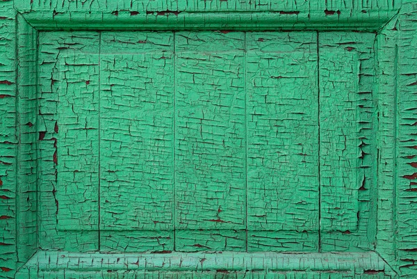 Wooden Frame Free Space Background Texture Wood Surface Peeling Green — Stock Photo, Image