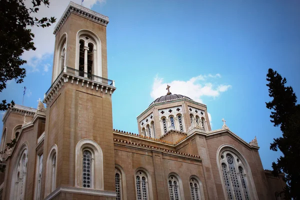 整个希腊基督教东正教大都会大教堂在雅典 — 图库照片