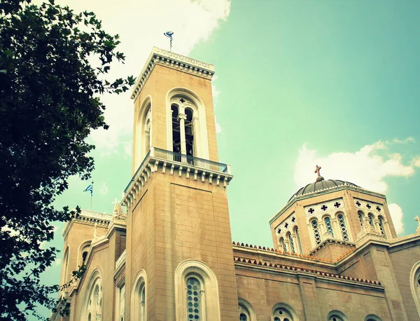 Principale Cattedrale Metropolitana Ortodossa Cristiana Tutta Grecia Atene — Foto Stock