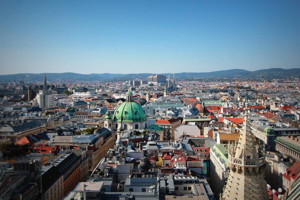 View Over Vienna city from St Stephan's Cathedral