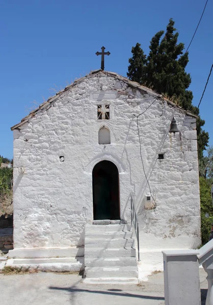 Små gamla kyrkan i Chora i Poros island, Grekland — Stockfoto