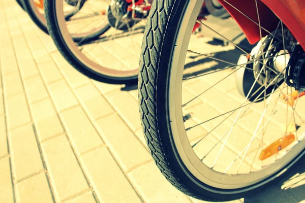 Egy csoport a kerékpár kerék részlete — Stock Fotó