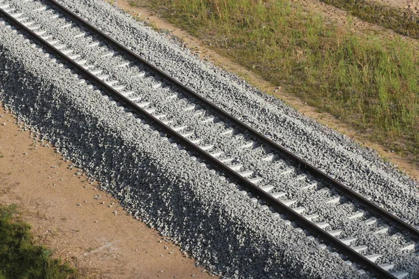 Demiryolu hattının uzunluğu. Üst görünüm — Stok fotoğraf