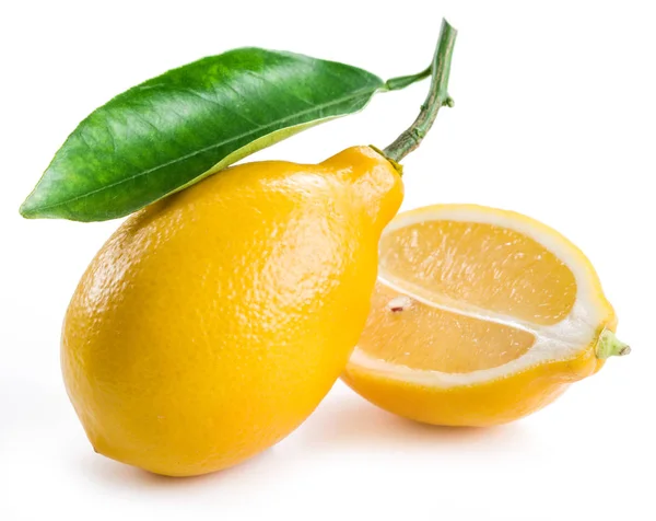 Frutas Limão Maduras Fundo Branco — Fotografia de Stock