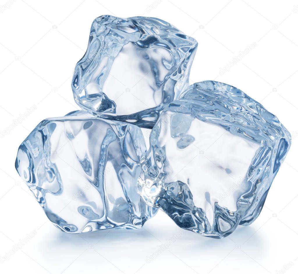 Three Ice Cubes Macro Shot Ice Cube Pyramid Clipping Path ...