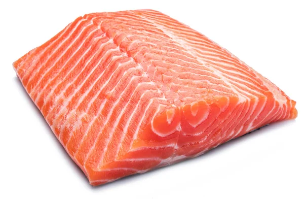 Fresh Raw Salmon Fillet Isolated White Background Stock Image