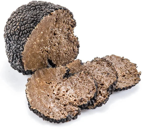 Truffes Noires Isolées Sur Fond Blanc — Photo