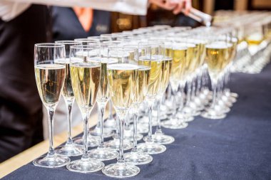 Glasses of champagne. Cocktail party. clipart