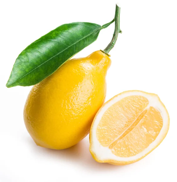 Frutas Maduras Limón Sobre Fondo Blanco —  Fotos de Stock