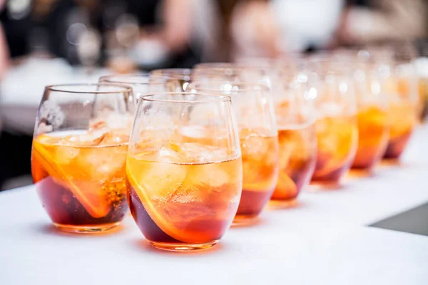 Copo Cocktail Com Álcool Serviço Banquetes — Fotografia de Stock