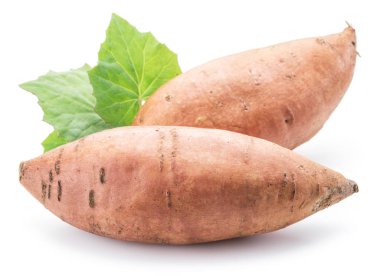 Tatlı patates. Beyaz bir arka plan üzerinde izole.