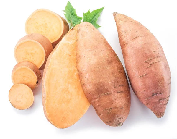 Zoete Aardappel Geïsoleerd Een Witte Achtergrond — Stockfoto