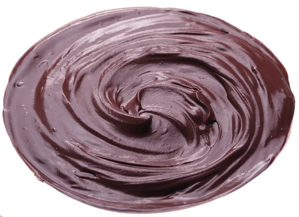 Cioccolato Fuso Glassa Cioccolato Isolato Uno Sfondo Bianco — Foto Stock