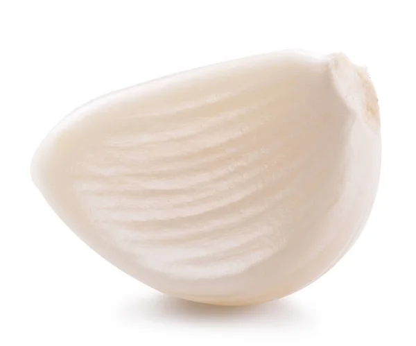 Peeled Garlic Clove White Background File Contains Clipping Path — Stock Photo, Image