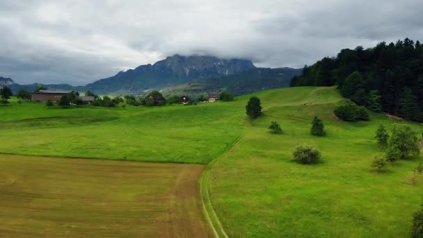 Village Horn Mount Pilatus Switzerland May 2018 City Luzern Copter — Stock Video