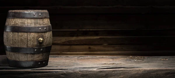 Wine Barrel Old Wooden Table — Stock Photo, Image